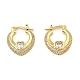 Brass with Cubic Zirconia Hoop Earrings(EJEW-K254-05G)-1