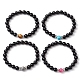 4Pcs 4 Styles Natural Gemstone Beads Stretch Bracelets Sets(BJEW-JB11011)-1