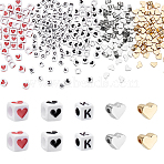 Opaque Acrylic Beads Sets, Mixed Styles, Mixed Color, 5~7x5~7x5~7mm, Hole: 1.8~3.8mm(SACR-WR0001-02)