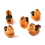 Handmade Porcelain Beads, Horse, Bright Glazed Porcelain, Dark Orange, 19.5x23.5~24.5x11.5mm, Hole: 2.5mm(PORC-G015-02A)