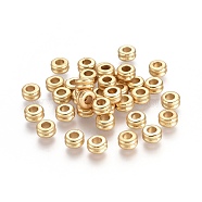 Alloy Spacer Beads, Lead Free & Nickel Free & Cadmium Free, Ronelle, Real 18K Gold Plated, Matte Gold Color, 5x4mm, Hole: 3mm(LF1096Y-MG-NR)