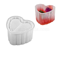 DIY Stripe Storage Box Silicone Molds, Resin Casting Molds, for UV Resin, Epoxy Resin Craft Making, Heart, 88x97x61mm(WG86867-03)