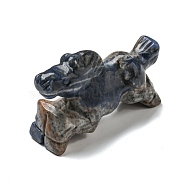 Natural Sodalite Carved Healing Horse Figurines, Reiki Energy Stone Display Decorations, 33~34.5x17x50~54mm(DJEW-D012-05C)