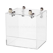 Acrylic Tinamou Shower Box, with Stainless Hooks, Iron Screws & Nuts, Rectangle, Clear, Finished Product: 13x11x13cm(AJEW-WH0017-78)