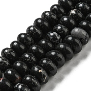 Synthetic Imperial Jasper Dyed Beads Strands, Rondelle, Black, 8~8.5x5~5.5mm, Hole: 1.2mm, about 76~77pcs/strand, 15.20''~15.47"(38.6~39.3cm)(G-D077-E01-01K)