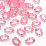 Transparent Acrylic Linking Rings, Quick Link Connectors, For Jewelry Chains Making, Oval, Tomato, 10x7.5x2.5mm, Hole: 3x5.5mm(MACR-S373-68-B03)