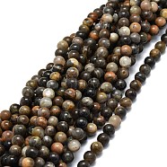 Natural Black Sunstone Beads Strands, Round, 8~8.5mm, Hole: 1mm, about 47pcs/strand, 15.55''(39.5cm)(G-E576-01B)
