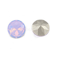 K9 Glass Rhinestone Cabochons, Pointed Back & Back Plated, Faceted, Flat Round, Violet, 8x5mm(MRMJ-N029-13-03)