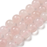 Natural Rose Quartz Beads Strands, Round, 8mm, Hole: 1.2mm, about 46~47pcs/strand, 14.57''~15.04''(37~38.2cm)(G-K343-A01-01)