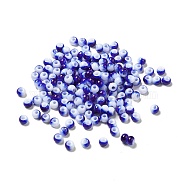 6/0 Opaque Glass Seed Beads, Round Hole, Rondelle, Medium Blue, 4~4.5x3~4mm, Hole: 0.8~1.5mm(SEED-P005-A04)
