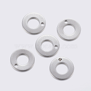 304 Stainless Steel Charms, Ring, Stainless Steel Color, 10x0.8mm, Hole: 1.2mm(STAS-F159-08P)