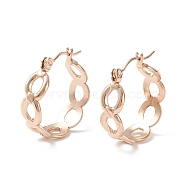 304 Stainless Steel Oval Link Chunky Hoop Earrings for Women, Golden, 21.5x20.5x7mm, Pin: 0.7mm(EJEW-P197-06RG)