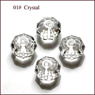 Imitation Austrian Crystal Beads, Grade AAA, Faceted, Octagon, Clear, 6x4mm, Hole: 0.7~0.9mm(SWAR-F083-4x6mm-01)