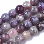 Natural Purple Red Tourmaline  Beads Strands, Round, 6~7mm, Hole: 0.9mm, about 63pcs/Strand, 15.35 inch(39cm)(G-N327-02A-01)