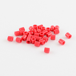PE Fuse Beads, DIY Melty Beads, Tube, Red, 5x5mm, Hole: 3mm, about 8000pcs/500g(DIY-R013-84)
