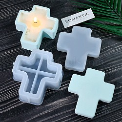 DIY Candle Making, Resin Casting Molds, For UV Resin, Epoxy Resin Craft Making, White, Cross, 112x102x30.5mm, Inner Diameter: 102.5mm(SIMO-M045-10)