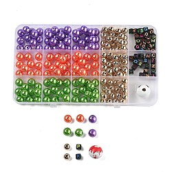 15 Grids DIY Acrylic & ABS Plastic & Wood Beads Jewelry Making Finding Kits, Mixed Color, Plastic Pearl: 10mm, Hole: 2mm(DIY-L073-02)