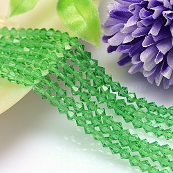 Faceted Imitation Austrian Crystal Bead Strands, Grade AAA, Bicone, Lime Green, 5x5mm, Hole: 0.7~0.9mm, about 80pcs/strand, 15.7 inch(G-M180-5mm-15A)