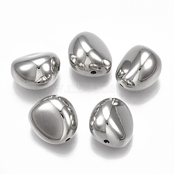 CCB Plastic Beads, Nuggets, Platinum, 17.5x16.5x13mm, Hole: 2mm(X-CCB-S160-177)