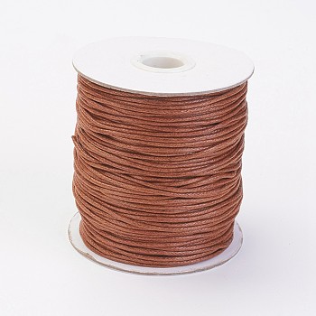 Waxed Cotton Thread Cords, Sienna, 1.5mm, about 100yards/roll(300 feet/roll)