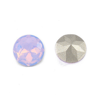 K9 Glass Rhinestone Cabochons, Pointed Back & Back Plated, Faceted, Flat Round, Violet, 8x5mm