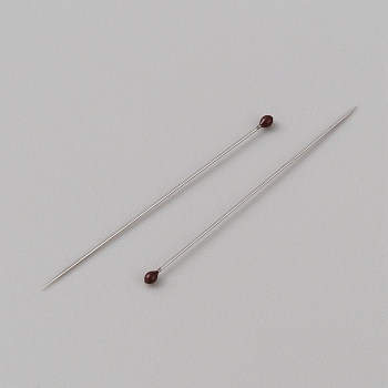 201 Stainless Steel Insect Pins, Specimen Needles, with Plastic Bottles, Stainless Steel Color, 37.5x1.5mm, pin: 0.35mm, about 100pcs/box