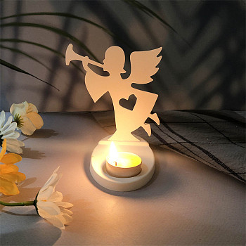 DIY Silicone Candle Molds, For Candle Making, Angel, White, 130~140x90~120x4~16mm, 2pcs/set