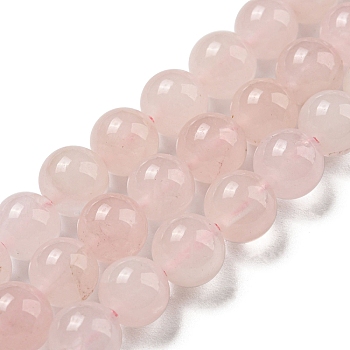 Natural Rose Quartz Beads Strands, Round, 8mm, Hole: 1.2mm, about 46~47pcs/strand, 14.57''~15.04''(37~38.2cm)