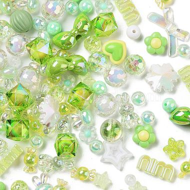 Light Green Mixed Shapes Acrylic Beads
