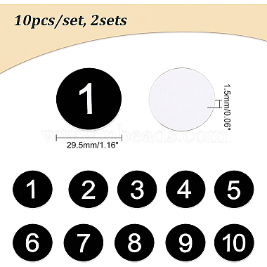 20Pcs Adhesive Acrylic Number Sign Labels(AJEW-BC0003-24)-2