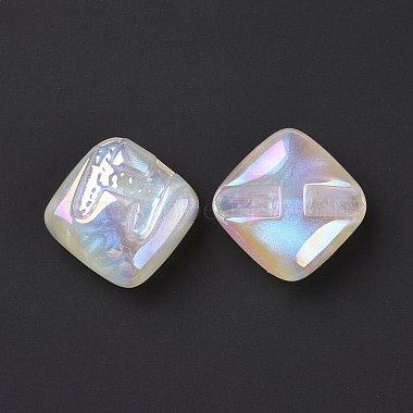 Rainbow Iridescent Plating Acrylic Beads(OACR-A010-06F)-2