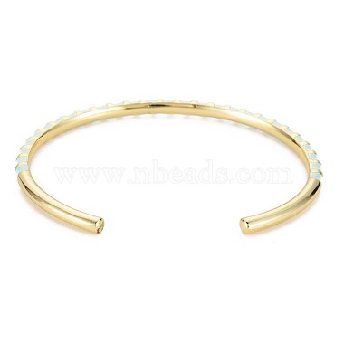 Twisted Brass Enamel Cuff Bangle(BJEW-T020-02H-NF)-2