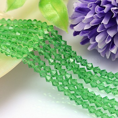 5mm LimeGreen Bicone Glass Beads