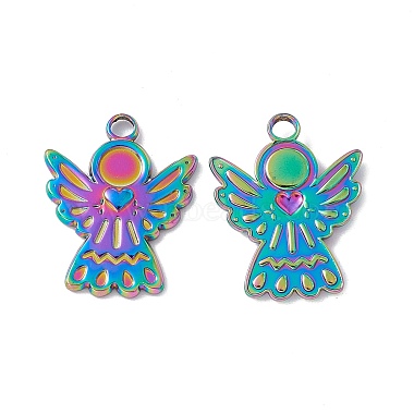 Rainbow Color Angel & Fairy 304 Stainless Steel Pendants