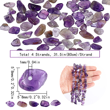 4 Strands Natural Amethyst Chip Beads Strands(G-SC0002-67)-2