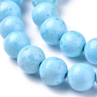 Assembled Synthetic Hemimorphite and Larimar Beads Strands(G-D0006-C01-8mm)-3