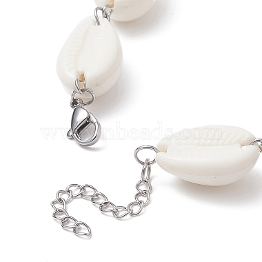 Acrylic Shell Bead Link Necklaces for Women(NJEW-JN04297)-3