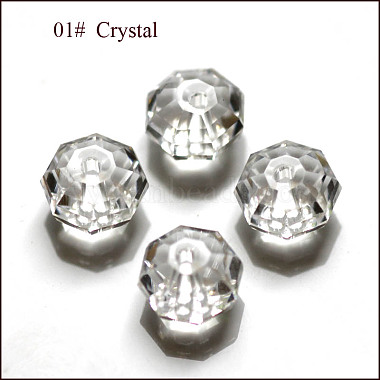 6mm Clear Octagon Glass Beads