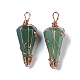 Natural Green Aventurine Copper Wire Wrapped Big Pendants(G-B073-02RG-02)-1