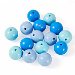 15Pcs 3 Colors Opaque Acrylic Beads, Round, Mixed Color, 20x19mm, Hole: 3mm, 5pcs/color(MACR-TADJ0001-11)