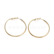 Ring 304 Stainless Steel Hoop Earrings for Women Men, Golden, 12 Gauge, 45.5x2mm, Pin: 0.6mm(EJEW-B049-02E-G)