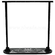 Wooden Crystal Display Shelf, Black Oval Crystal Holder Stand, Rustic Divination Pendulum Storage Rack, Witch Stuff, Easy to Assemble, Sword, 42~288x27.6~80x7mm(DJEW-WH0048-016)