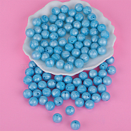 Round Silicone Focal Beads, Chewing Beads For Teethers, DIY Nursing Necklaces Making, Pale Turquoise, 15mm, Hole: 2mm(SI-JX0046A-54)