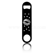 430 Stainless Steel Bottle Openers, Laser Cut, Rectangle, Star, 178x40x2mm(AJEW-WH0259-017)