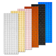 6Pcs 6 Colors Self Adhesive Acrylic Cabochons, Square Mirror Mosaic Tiles, for Home Decoration or DIY Crafts, Mixed Color, 1000x40x1mm, 1pc/color(DIY-FH0005-13)