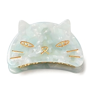 Cat Cellulose Acetate(Resin) Claw Hair Clips for Women and Girls, Medium Turquoise, 44x69mm(ANIM-PW0002-09C)