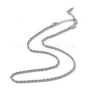 304 Stainless Steel Rope Chain Necklace for Men Women, Stainless Steel Color, 15.98 inch(40.6cm)(NJEW-K245-023D)