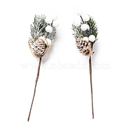 Plastic Artificial Winter Christmas Simulation Pine Picks Decor, for Christmas Garland Holiday Wreath Ornaments, Green, 225mm(DIY-P018-C01)