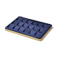 18-Slot PU Leather Pendant Necklace Display Tray Stands, Jewelry Organizer Holder for Necklace Storage, Rectangle, Dark Blue, 30.5x20.5x3cm(VBOX-C003-05B)