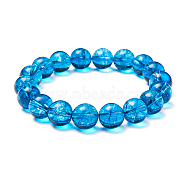 SUNNYCLUE Natural Crackle Quartz Round Beads Stretch Bracelets, with Spare Beads, Elastic Fibre Wire and Iron Big Eye Beading Needle, 50~52mm(BJEW-PH0001-8mm-15)